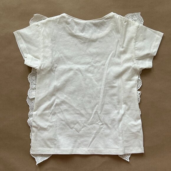 NWOT Zara Kids Broderie Ruffle T-Shirt - Picture 4 of 4